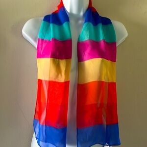 Vintage Rainbow 100% silk scarf Japan